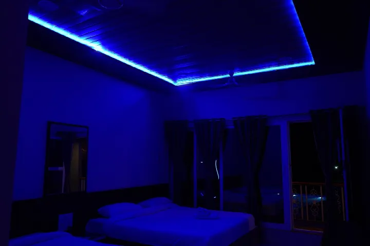 AC Deluxe Double room with ambient lighting